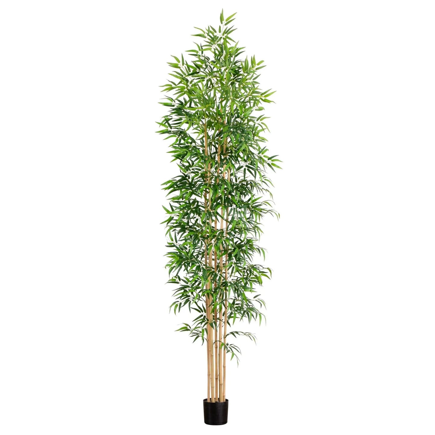 Artificial Bamboo Tree with Real Trunk Canopy, 10 ft, green leaves, Nearly Natural on Tampa Home & Garden Store