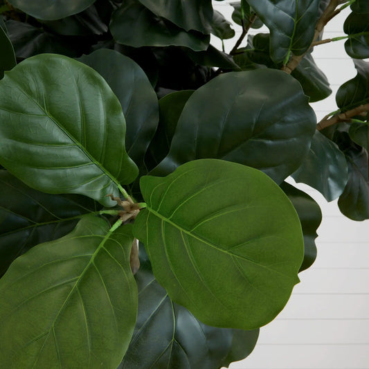 Artificial Fiddle Leaf Fig Tree 10 ft tall with glossy green leaves by Nearly Natural on Tampa Home & Garden Store