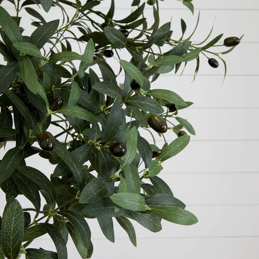 Olive Tree Decor 10ft Faux Olive Tree by Nearly Natural with green leaves and black olives on Tampa Home & Garden Store