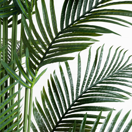 Artificial Paradise Palm Tree fronds close-up in green for indoor decor on Tampa Home & Garden Store