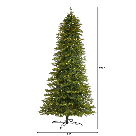 10’ Belgium Fir “Natural Look” Artificial Christmas Tree with 1050 Clear LED Lights - Tampa Home & Garden Store
