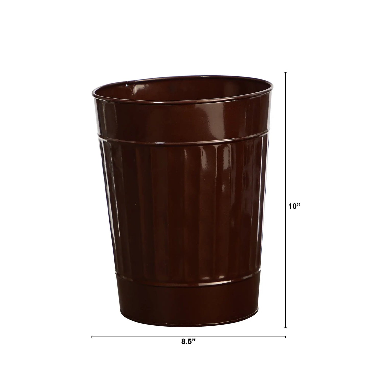 Rustic farmhouse 10-inch country pail planter in brown ceramic on Tampa Home & Garden Store