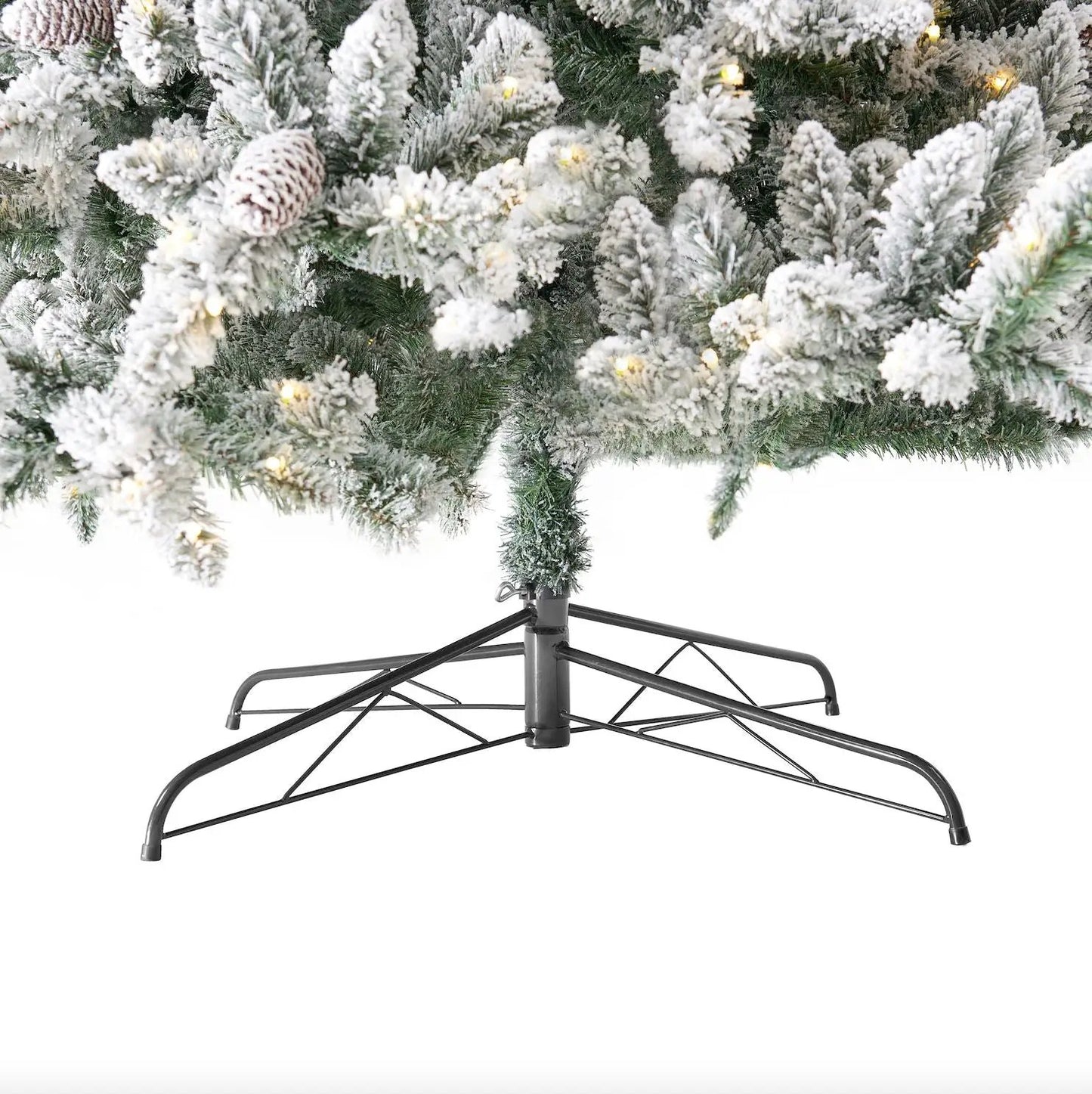 Nearly Natural 10 ft flocked Livingston Fir Christmas Tree with warm LED lights on Tampa Home & Garden Store