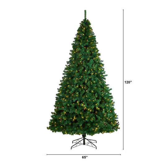 Northern Tip Christmas Tree with 800 LED lights, Nearly Natural, 10 ft tall artificial green tree on Tampa Home & Garden Store