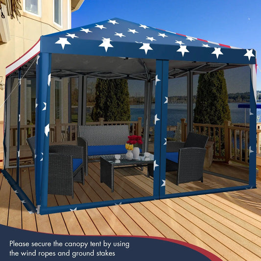 10 x 10 Feet Pop-up Canopy Tent Gazebo Canopy for Outdoor - Tampa Home & Garden Store