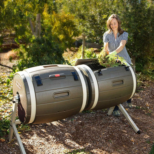 100-Gallon Compost Bin Tumbler Double Rotating Composter - Tampa Home & Garden Store