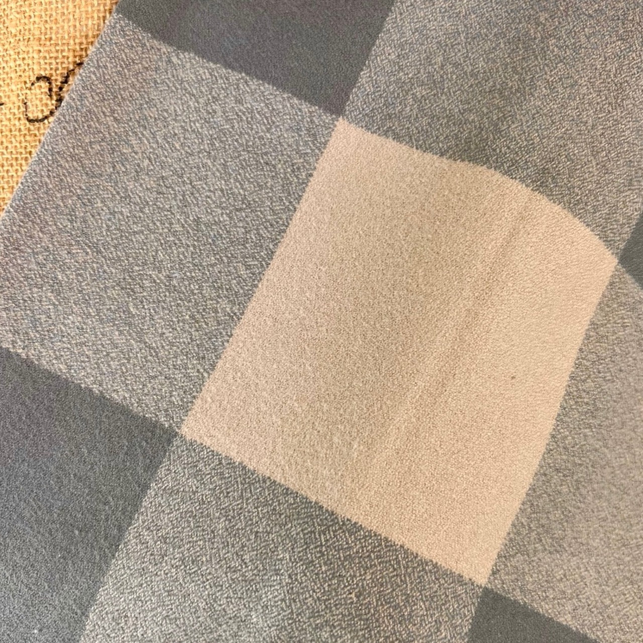 100% Organic Cotton Buffalo Plaid Large Block in Latte and Warm Smoky Grey Infinity and Blanket Scarves - Tampa Home & Garden Store