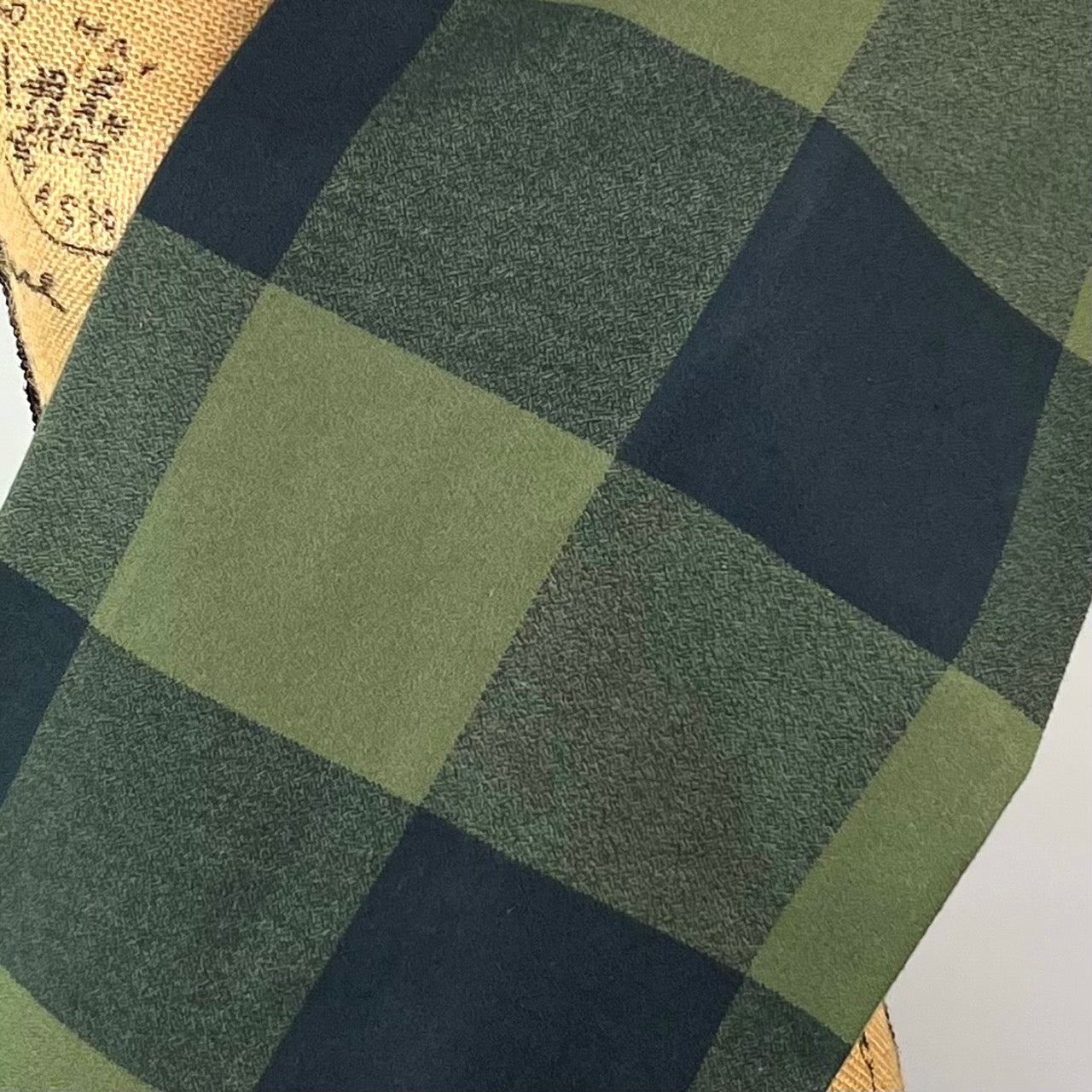 100% Organic Cotton Buffalo Plaid Large Block in Olive Green and Dusty Black Infinity and Blanket Scarves - Tampa Home & Garden Store