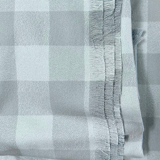 100% Organic Cotton Buffalo Plaid in Dove Grey and Soft Blue Grey Infinity and Blanket Scarves - Tampa Home & Garden Store