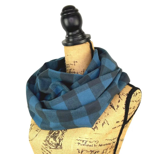 Scarf Organic Cotton Buffalo Plaid Ocean Blue by Thistle & Stitch flannel on Tampa Home & Garden Store