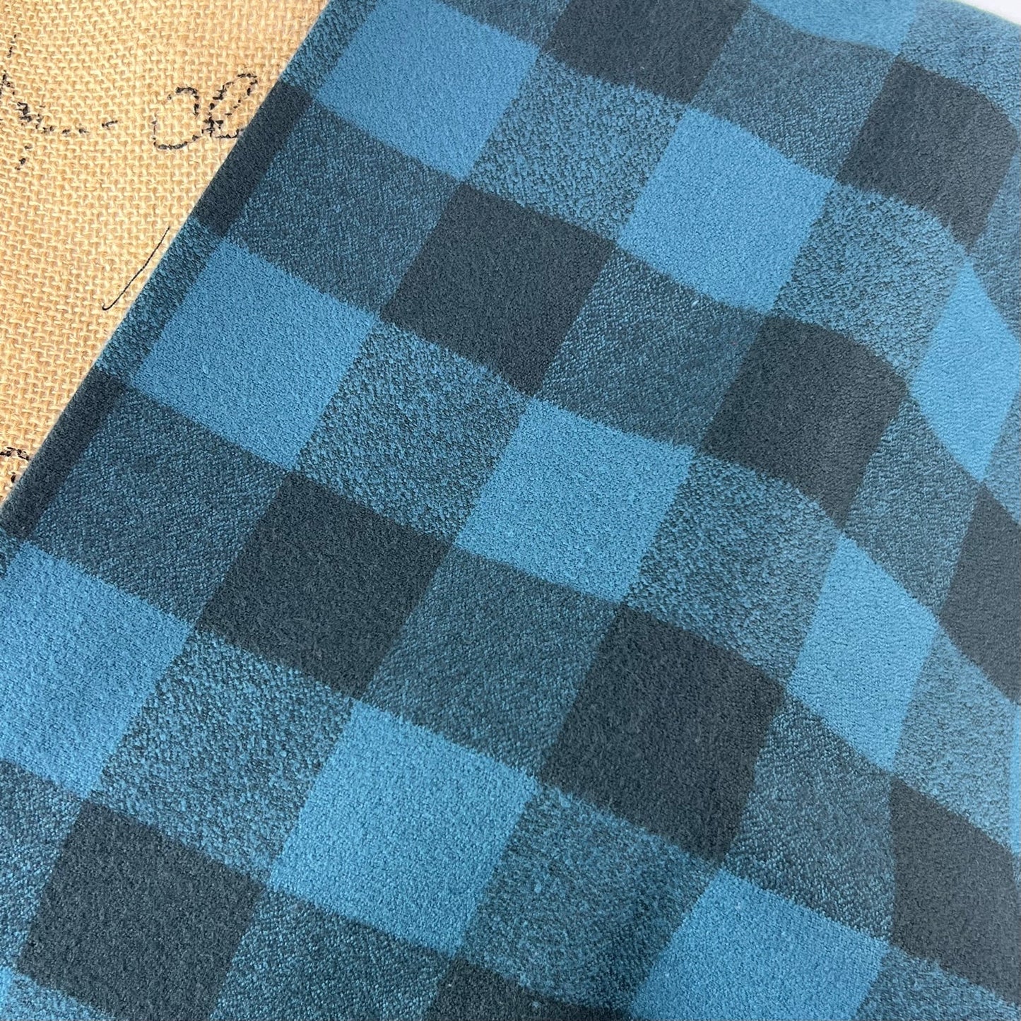 100% Organic Cotton Buffalo Plaid in Ocean Blue and Black Infinity and Blanket Scarves - Tampa Home & Garden Store