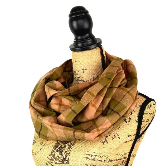Infinity scarf Organic cotton in olive green and blush plaid by Thistle & Stitch on Tampa Home & Garden Store