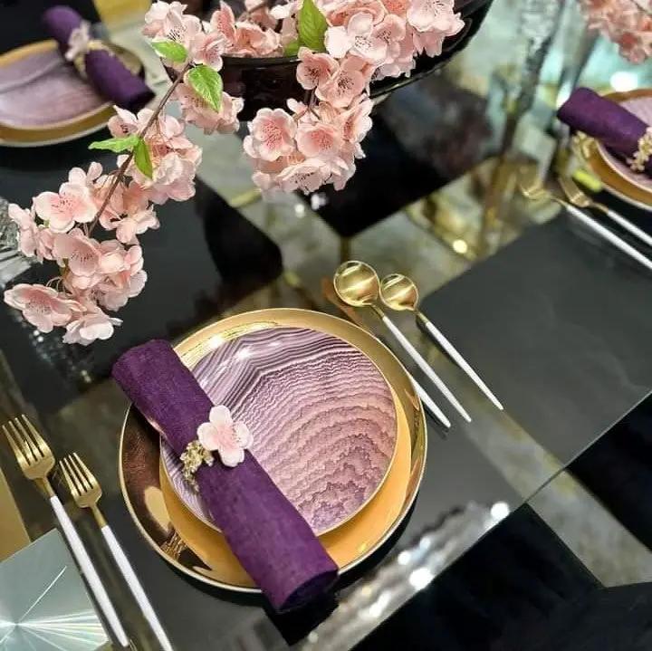 Amethyst Agate Plate-Set of 4 - Tampa Home & Garden Store