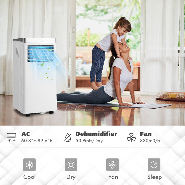 Aire acondicionado portátil de 10.000 BTU con control remoto