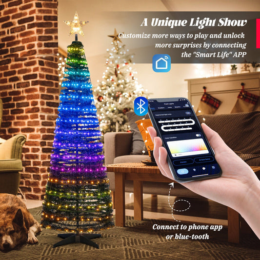 Green 6.2 Ft Pop Up Christmas Tree with 282 Led