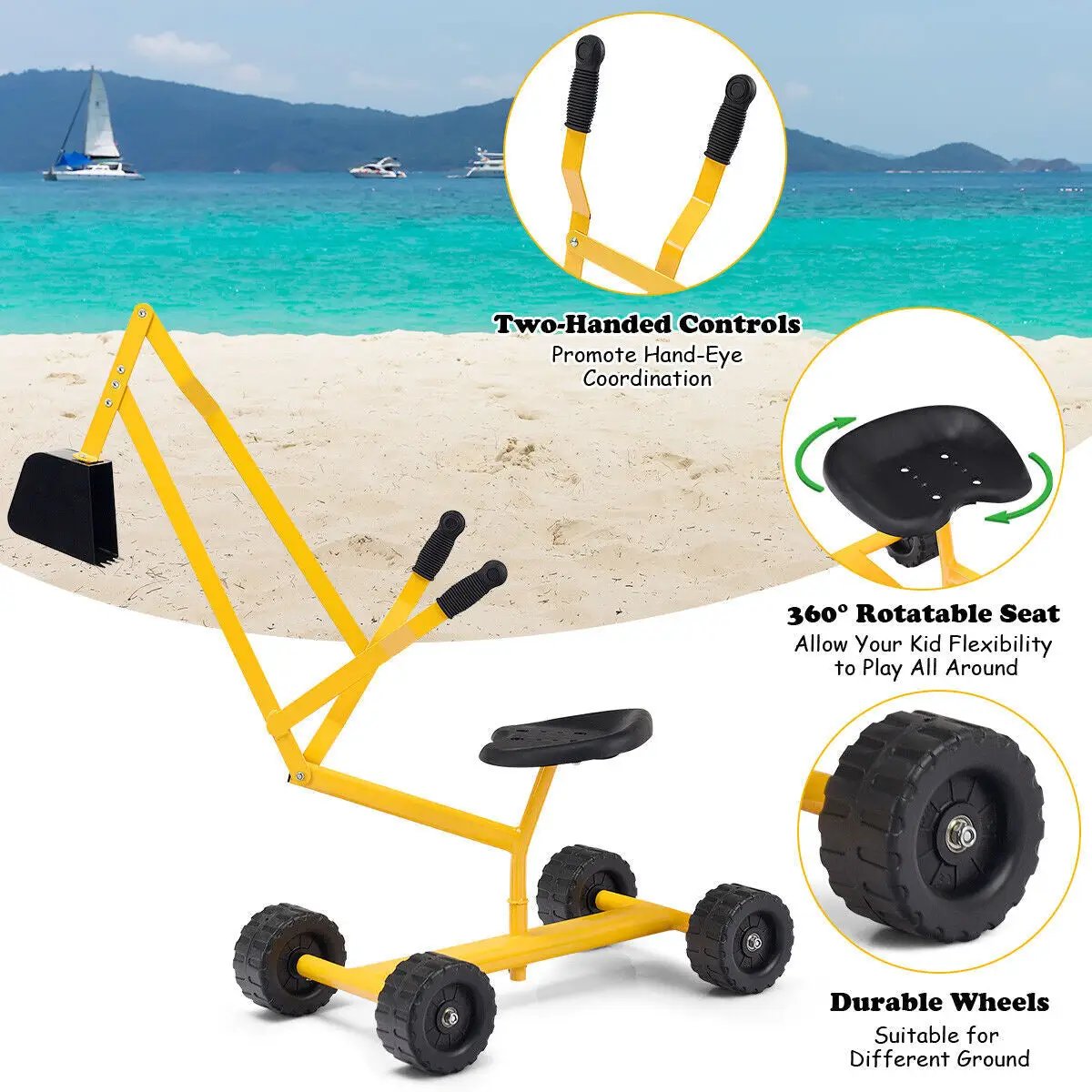 Heavy Duty Steel Frame Kid Ride-on Sand Digger - Tampa Home & Garden Store