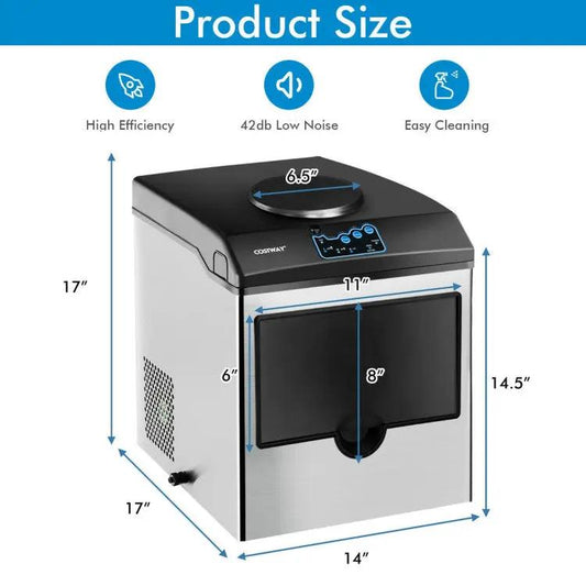 2-in-1 Ice Maker and Water Dispenser by DirectDeals, stainless steel with black top on Tampa Home & Garden Store