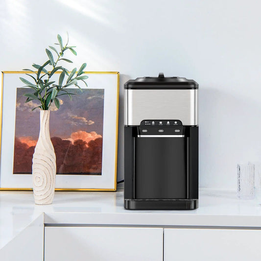 Water cooler dispenser 3-in-1 with built-in ice maker, stainless top, black body on Tampa Home & Garden Store