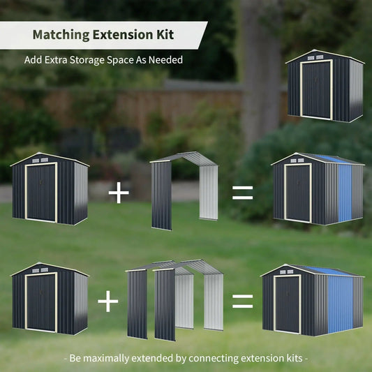 Outdoor Storage Shed Extension Kit for 7 Feet Shed Width - Tampa Home & Garden Store
