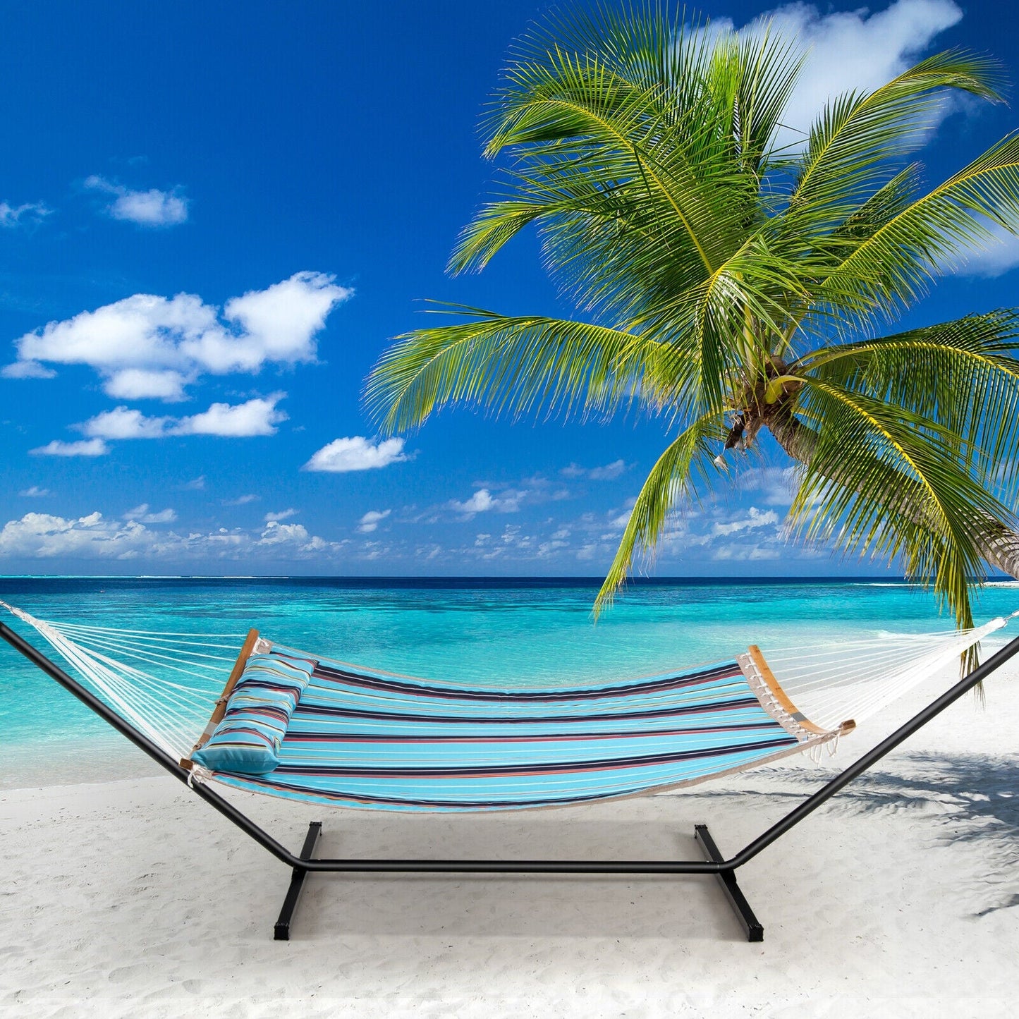 Outdoor Hammock with Detachable Pillow-Blue