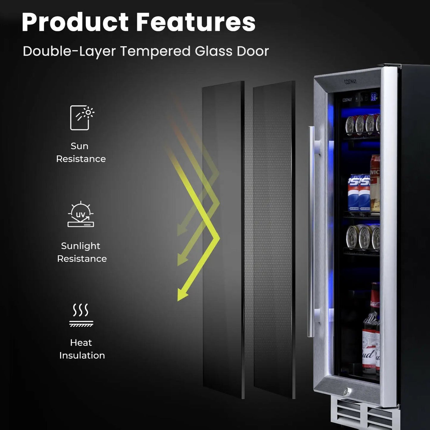 15 Inch 100 Can Cooler with Temperature Control stainless steel beverage fridge DirectDeals on Tampa Home & Garden Store