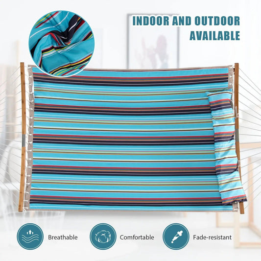 Outdoor Hammock with Detachable Pillow-Blue - Tampa Home & Garden Store