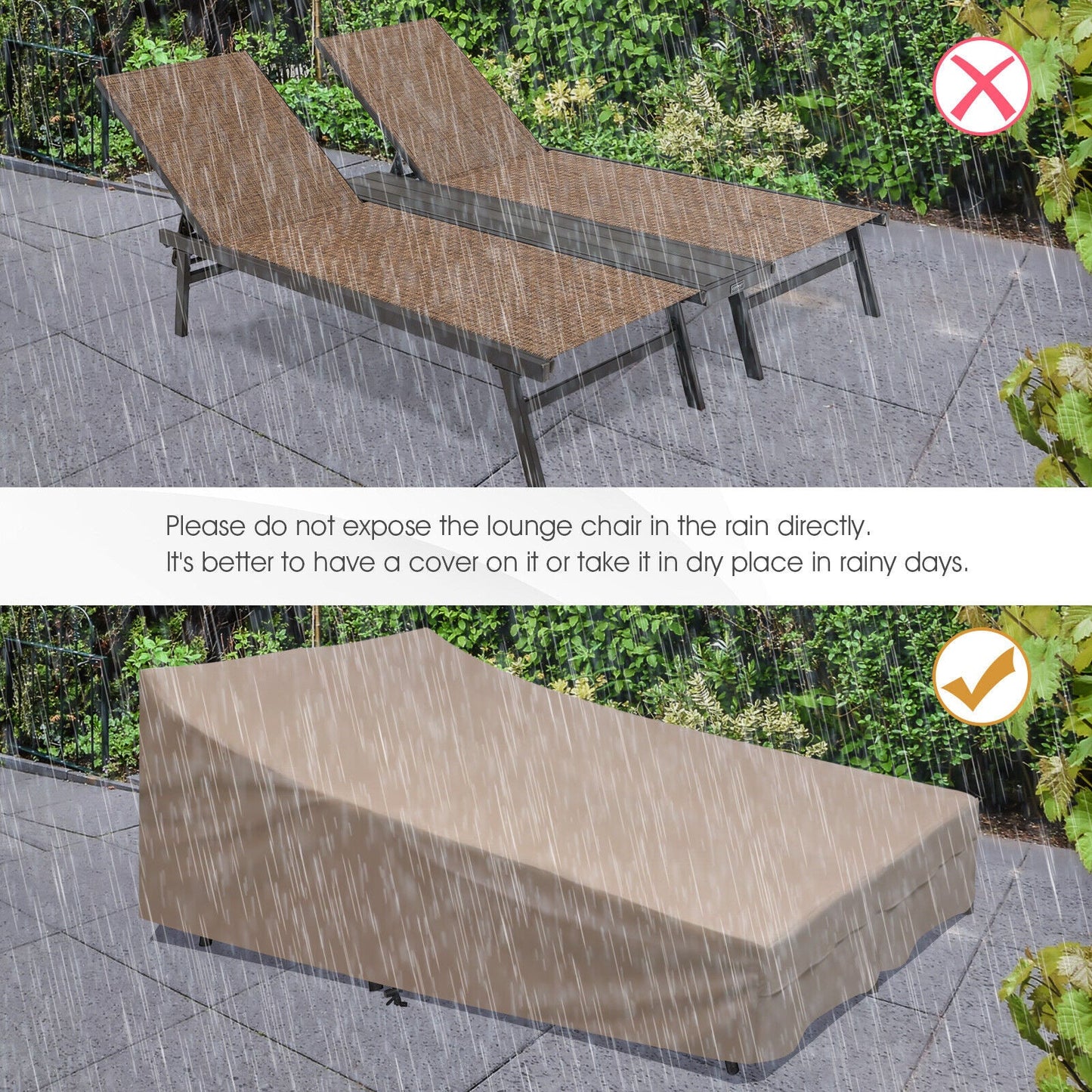 Two-person patio chaise lounge with middle panel, brown wicker, DirectDeals on Tampa Home & Garden Store