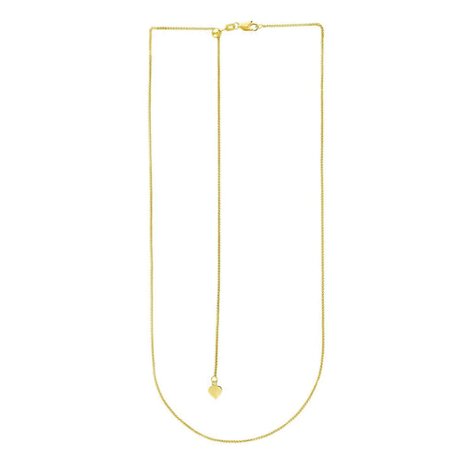 14k yellow gold adjustable wheat chain necklace by Bids.com with small heart pendant on Tampa Home & Garden Store