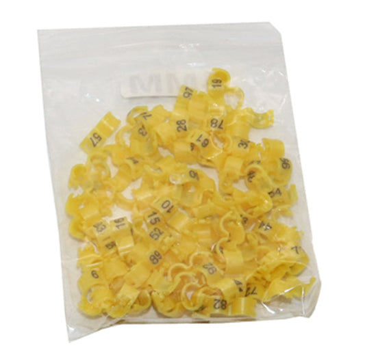 Bird foot ring split rings yellow numbered pack for birds by Sell My Stuff in bag on Tampa Home & Garden Store