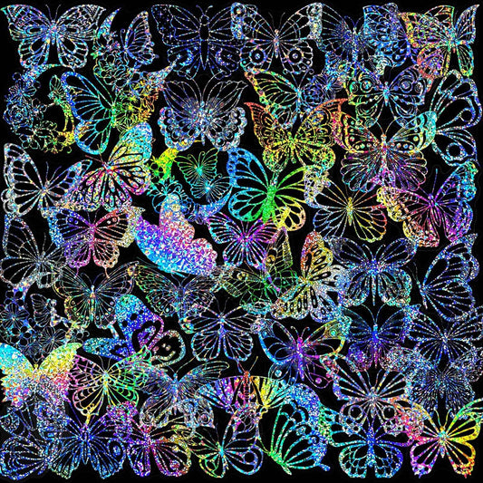 100pcs Holographic and Butterfly Vinyl Stickers