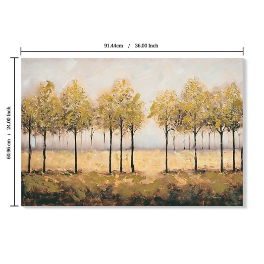 Canvas Art depicting abstract autumn forest with tan-leaved trees by Unique Piece Furniture on Tampa Home & Garden Store