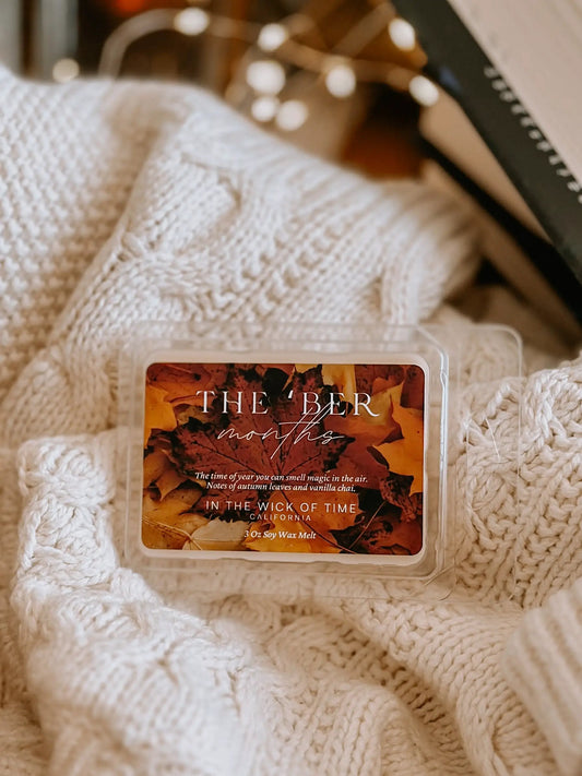 Ber Months Wax Melt by In the Wick of Time, spiced apple and chai, clear clamshell on Tampa Home & Garden Store
