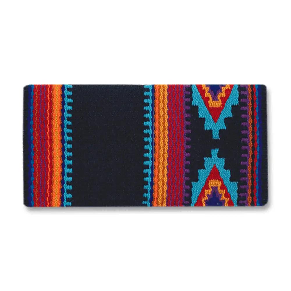 Mayatex Firecracker saddle blanket black turquoise orange geometric pattern on Tampa Home & Garden Store