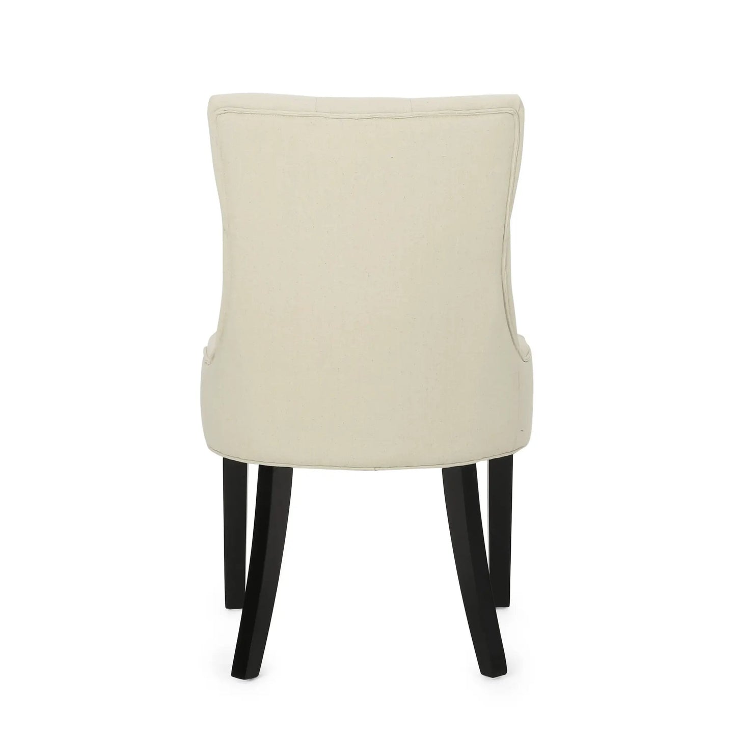 Cheney Dining Chair KD MP2 beige fabric upholstery with black legs set of 2 on Tampa Home & Garden Store