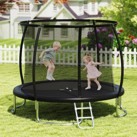 10FT Outdoor Trampoline Heavy-Duty Recreational Trampoline with Safety Enclosure Net