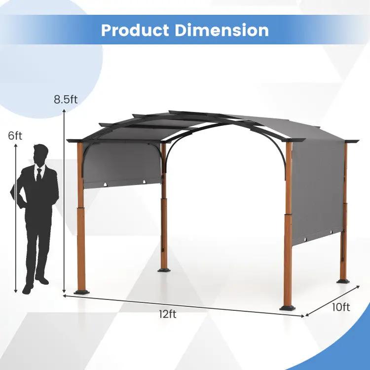 Pérgola retráctil para exteriores de 3 x 3,6 m con toldo retráctil para patio
