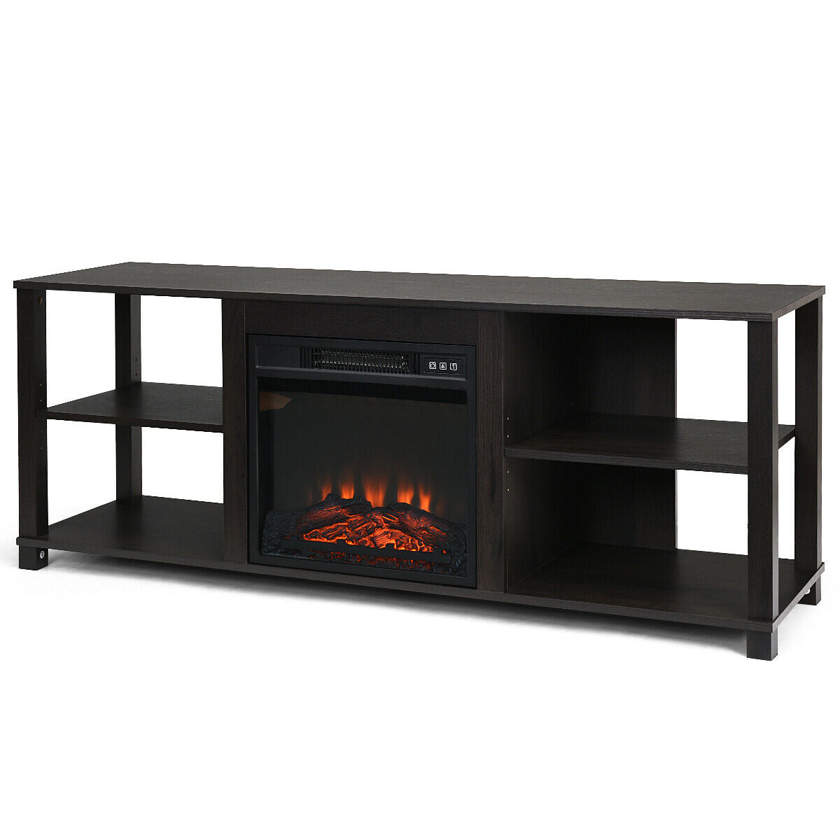 Mueble Consola para TV de 2 Niveles con Estantes Ajustables