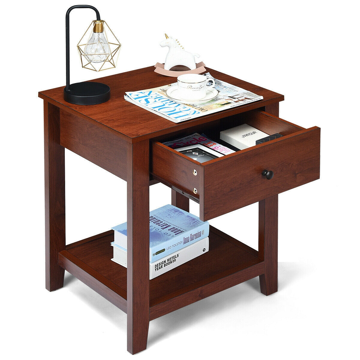 DirectDeals wood nightstand with a single storage drawer and lower shelf on Tampa Home & Garden Store