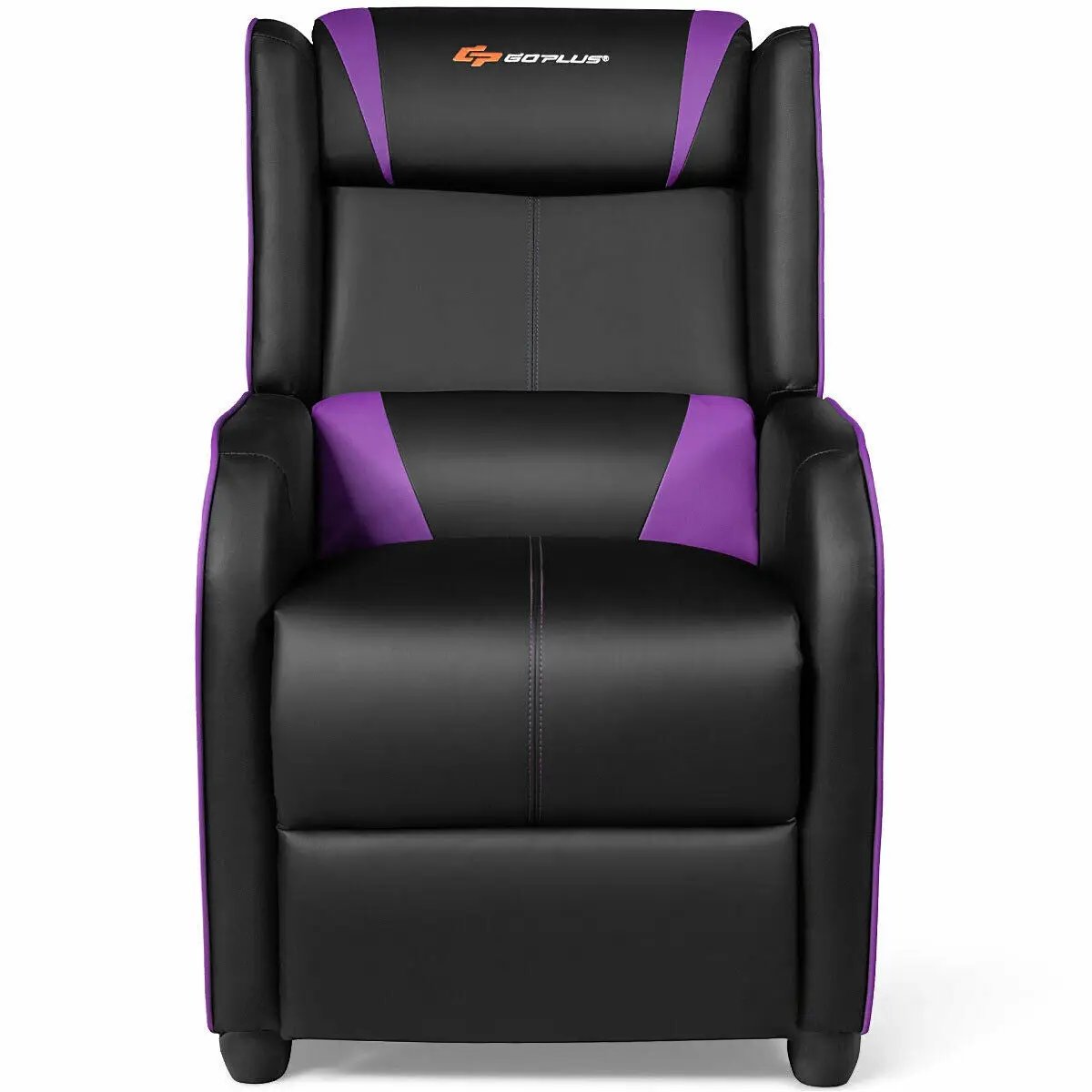 Home Massage Gaming Recliner Chair black with purple trim PU leather DirectDeals massaging chair on Tampa Home & Garden Store