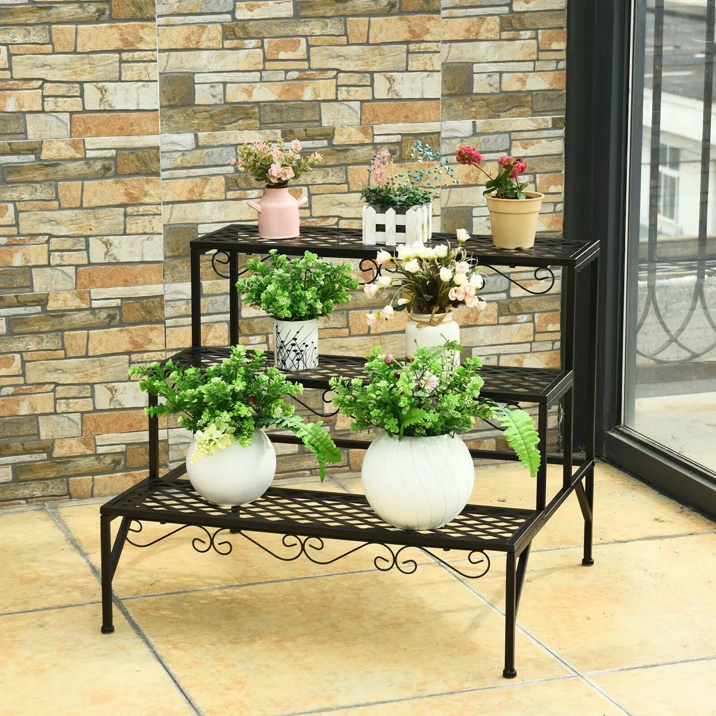3 Tiers Metal Decorative Plant Stand - Tampa Home & Garden Store