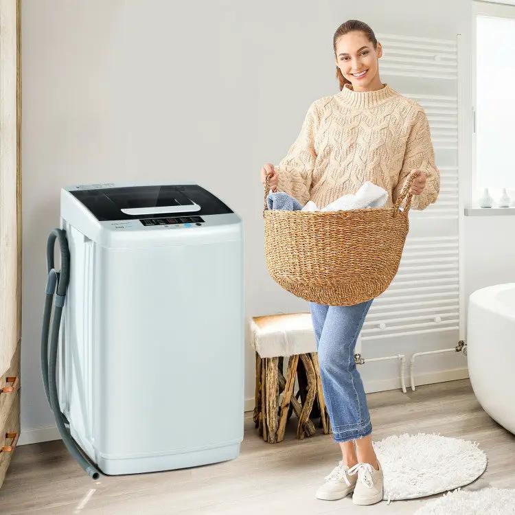 Portable Washer with Built in Drain Pump, white DirectDeals compact washing machine in laundry on Tampa Home & Garden Store