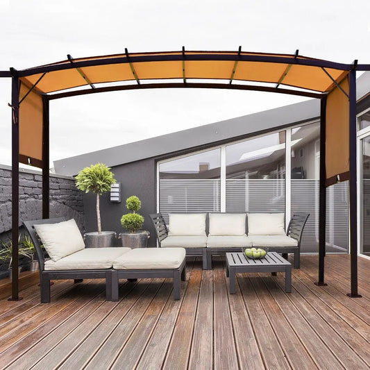 12 x 9 Feet Outdoor Pergola Gazebo with Retractable Canopy Shades - Tampa Home & Garden Store