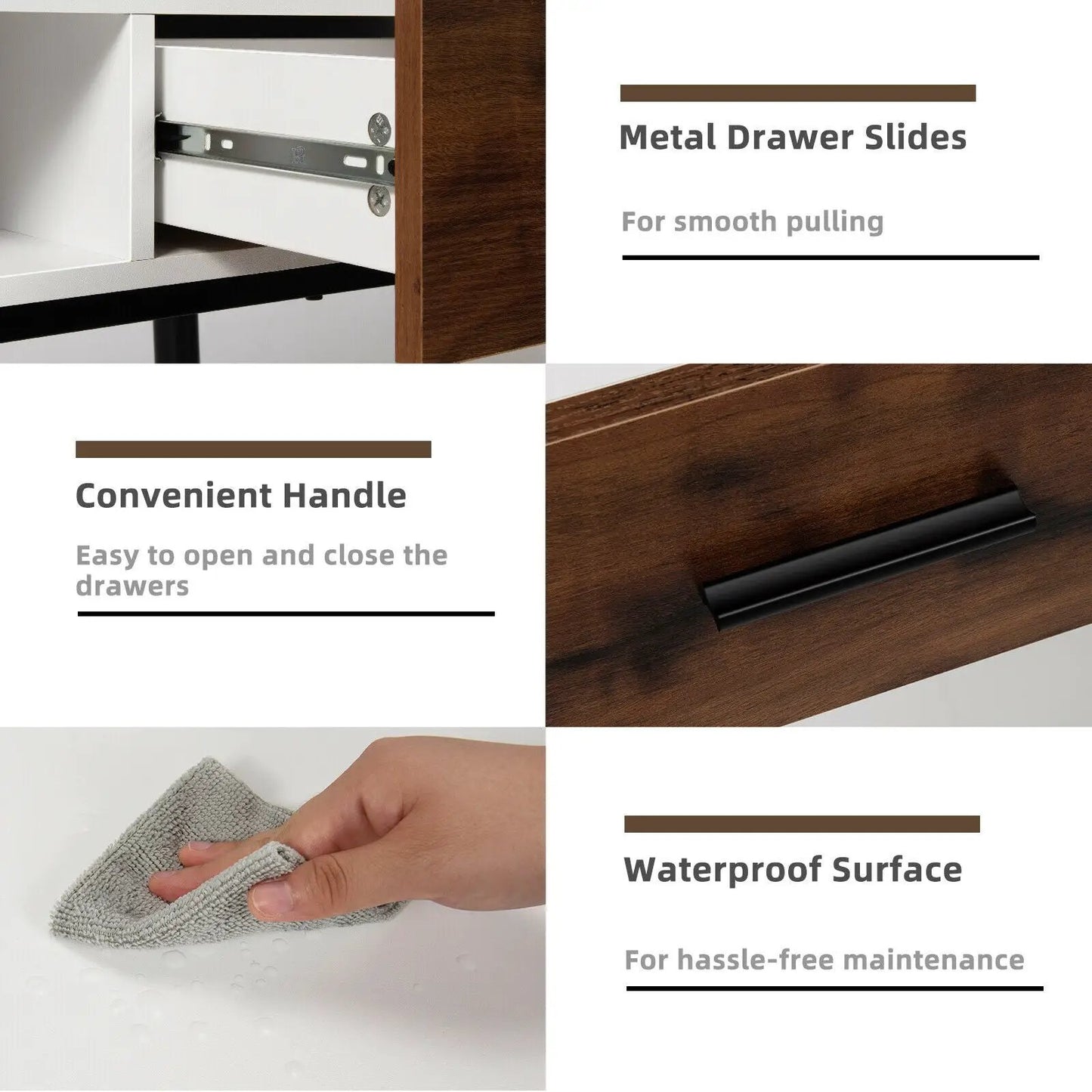 42 Inch Industrial Console Table with 2 Drawers for Entryway Hallway - Tampa Home & Garden Store