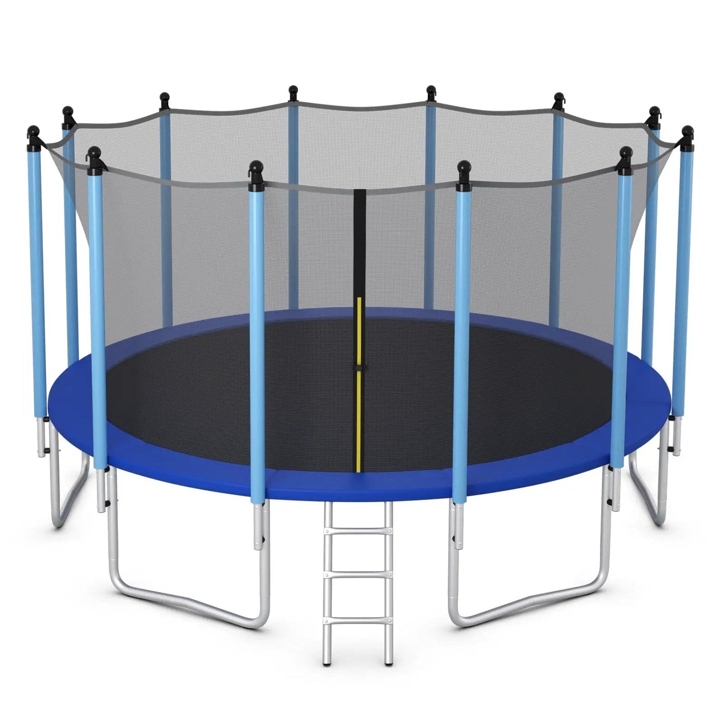 Outdoor trampoline 8 ft with safety closure net, blue frame and grey enclosure on Tampa Home & Garden Store