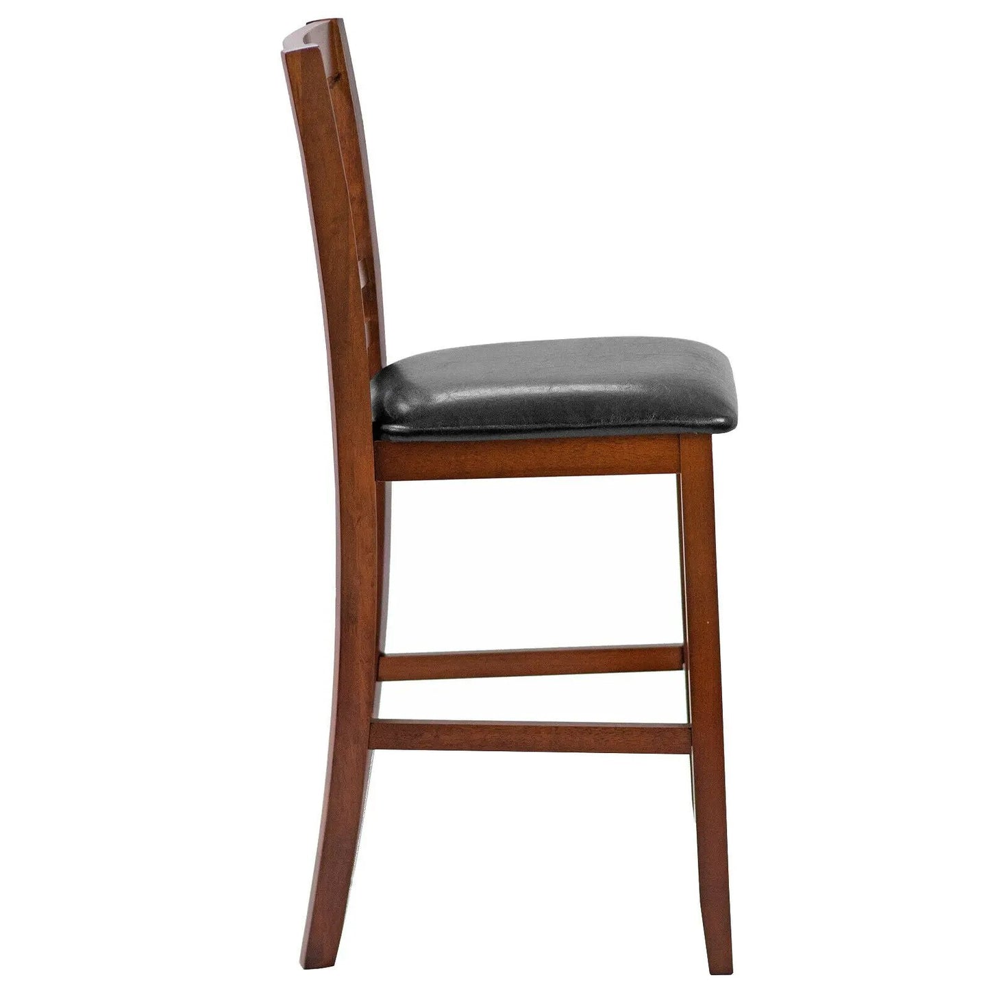 Bar stool counter height 25in, wooden frame with black faux leather seat DirectDeals on Tampa Home & Garden Store