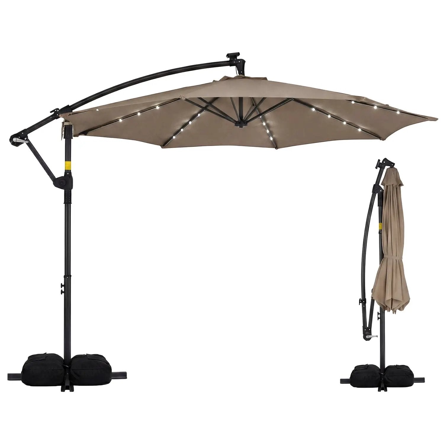 10 FT Solar LED Offset Cantilever Patio Umbrella Hanging Outdoor Marke – Tampa Home & Garden Store