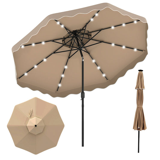 Solar LED Patio Umbrella for Deck and Pool