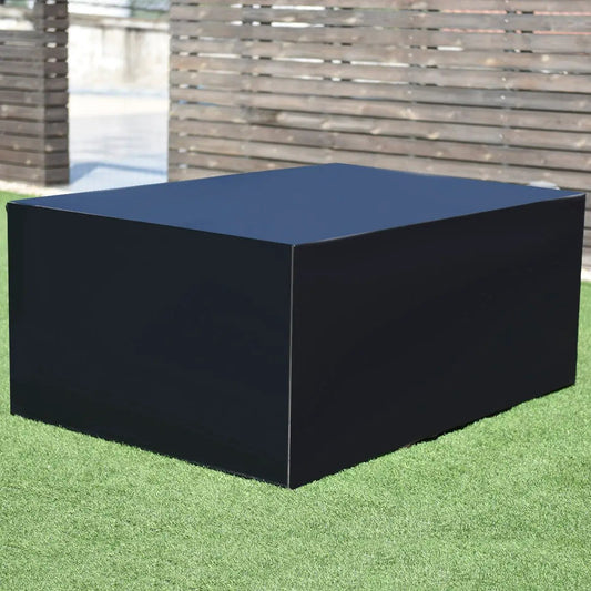 10-Piece all-weather outdoor dining set black cube table DirectDeals on Tampa Home & Garden Store