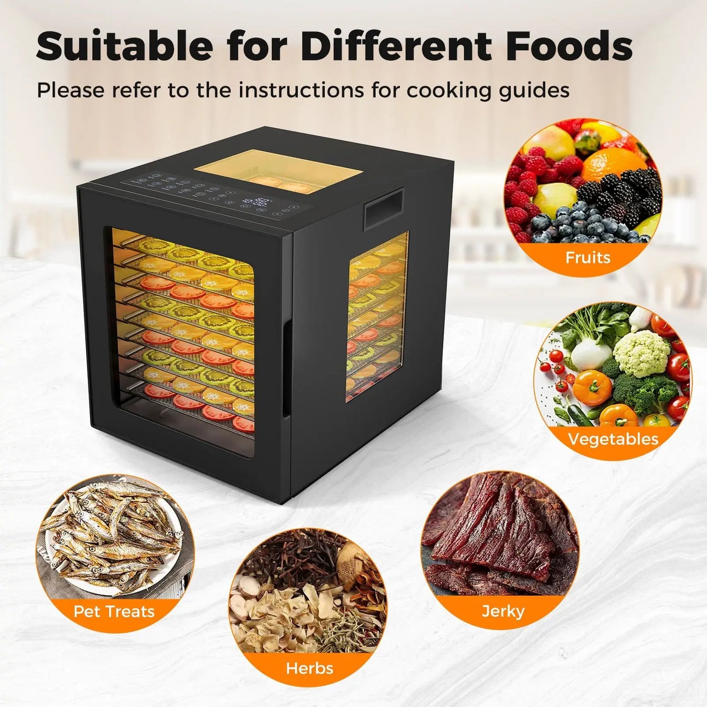 10-Tray Black Dehydrator with 10 Presets DirectDeals on Tampa Home & Garden Store