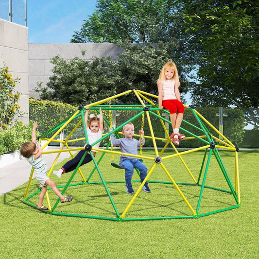 10 Feet Dome Climber with Swing and 800 Lbs Load Capacity - Tampa Home & Garden Store